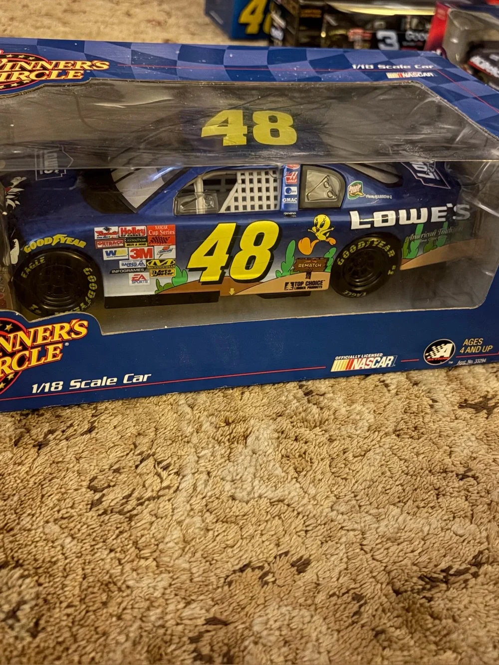 Lowe's #48 Blue and Yellow Die-Cast NASCAR Collectible NWT collectible gifts
